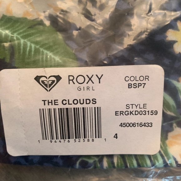 NWT ROXY GIRL THE CLOUDS SHORT SLEEVE DRESS BLUE FLORAL PRINT DRESS 4 & 6 - Picture 10 of 10